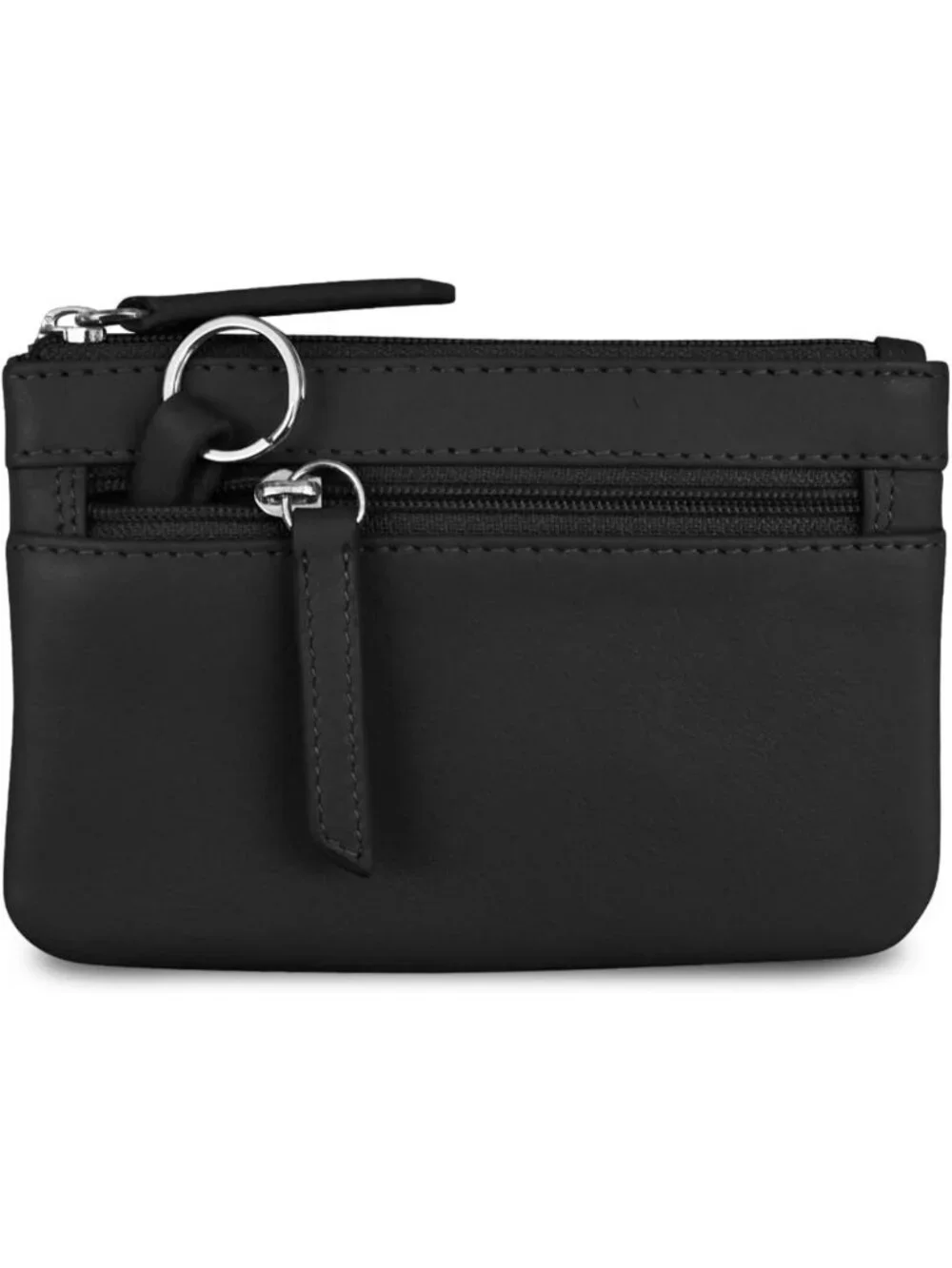 Compact Leather Coin Purse with Key Ring & RFID Protection - Travel & Everyday